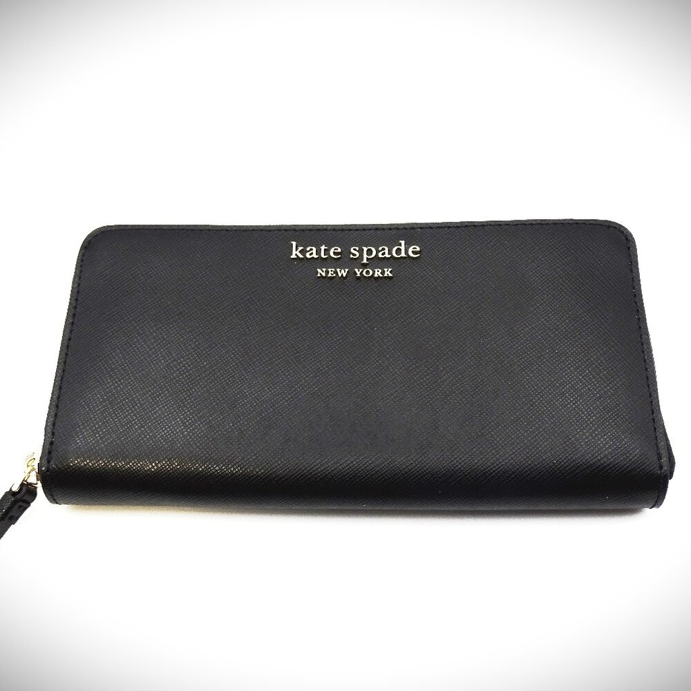 KATE SPADE Cameron Black Saffiano Leather Continental Wallet